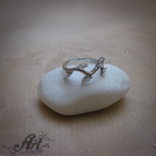 Сребърен дамски пръстен с циркони R-1121